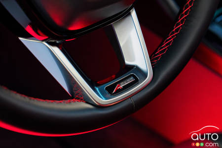 2023 Acura Integra, A-Spec badging on steering wheel